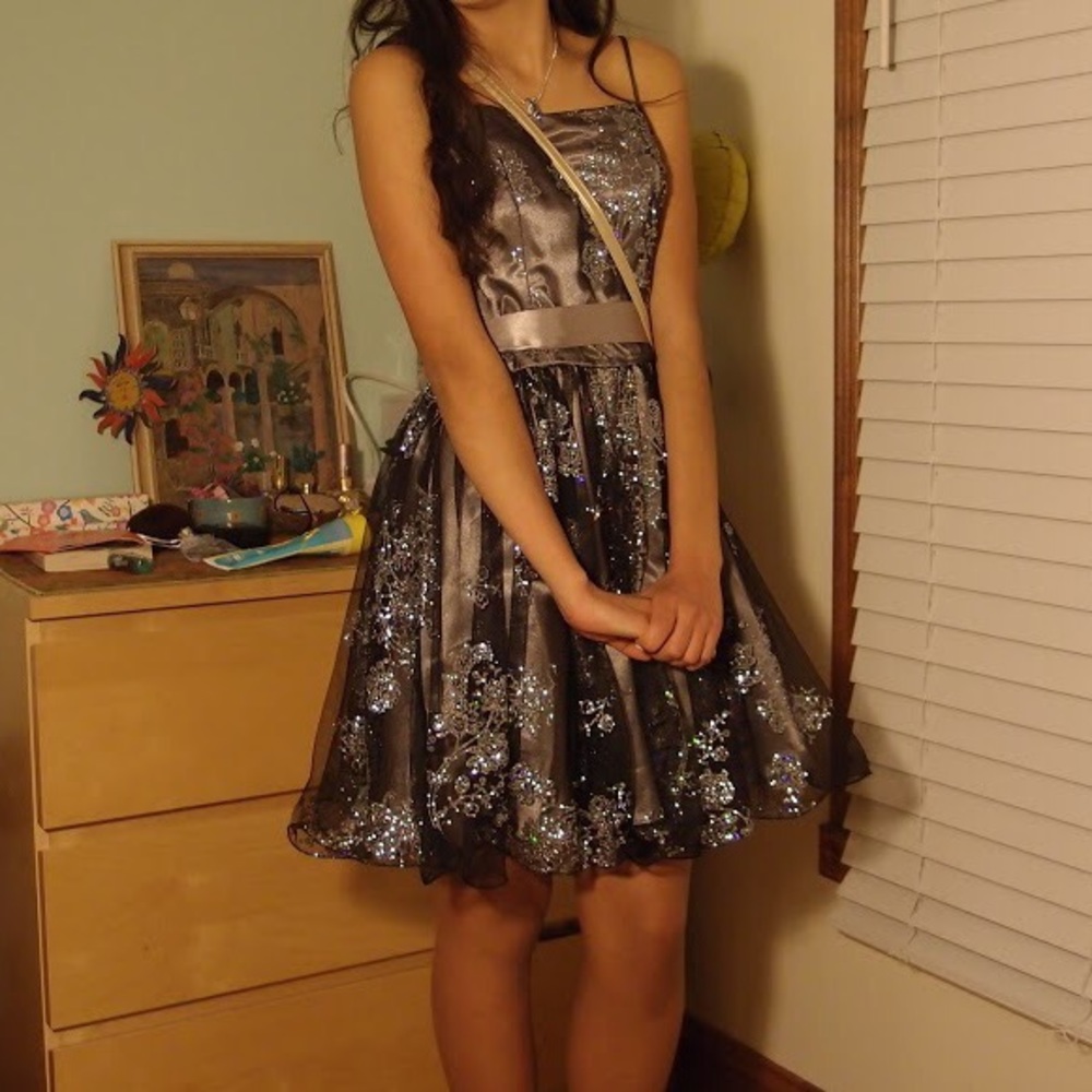 silver formal/fancy prom dress